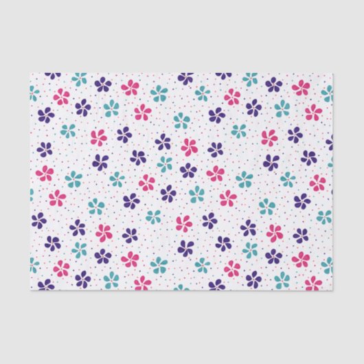 Bloemen en Stippen Floral Pattern Tissuepapier (Voorkant)