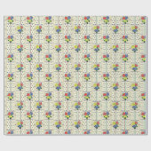 Bloemen en Stippen Keukenbehang ca. 1933 v2 Cadeaupapier (Vlak)