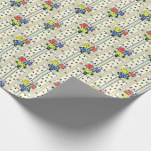 Bloemen en Stippen Keukenbehang ca. 1933 v2 Cadeaupapier (Hoek)