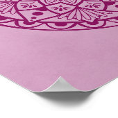 Bloemen en Stippen Mandala - Fuschia roze afdrukke Poster (Hoek)