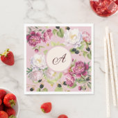 Bloemen en stippen Monogram servet (Insitu)