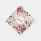 Bloemen en stippen Monogram servet (Hoek)
