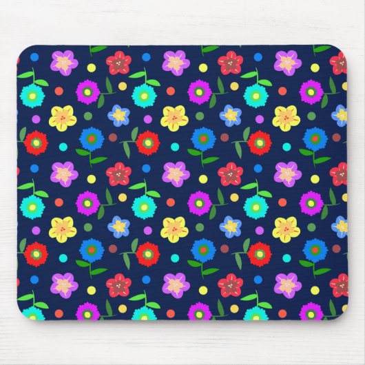 Bloemen en Stippen Muismat (Voorkant)