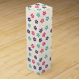 Bloemen en Stippen Patroon Wijn Geschenkdoos