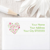 Bloemen en stoomhartritmeroze en groen etiket (Insitu)