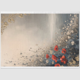 Bloemen- en strandlandschap,  effectkunst tissuepapier