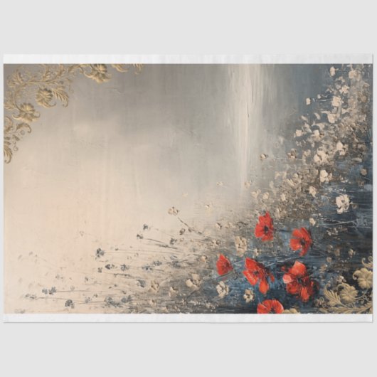 Bloemen- en strandlandschap, effectkunst tissuepapier (Voorkant)