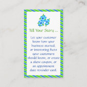  bloemen en streep Visitekaartje (Achterkant)