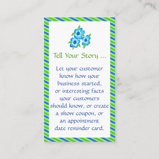  bloemen en streep Visitekaartje