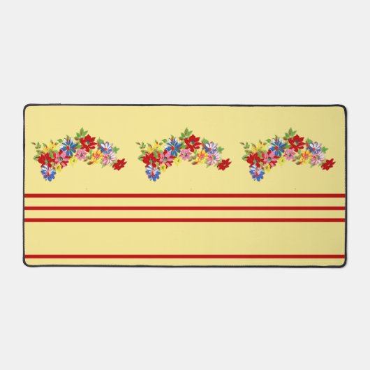  bloemen en strepen bureaumat (Voorkant)