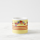 bloemen en strepen espresso Mok (Voorkant)