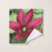 Bloemen en strepen met Bourgogne Bad Handdoek (Wasdoekje)