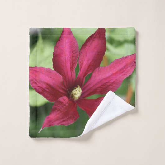 Bloemen en strepen met Bourgogne Bad Handdoek (Wasdoekje)