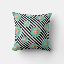 Bloemen en strepen Sierkussen