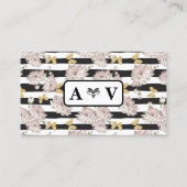 Bloemen- en strepenpatroon | Vlinders Visitekaartje (Voorkant)