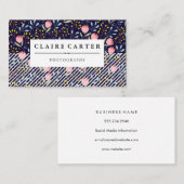 Bloemen en Stripes Achtergrond Visitekaartje (Voorkant / Achterkant)