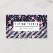 Bloemen en Stripes Achtergrond Visitekaartje (Voorkant)