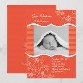 Bloemen en strips Fotoaankondiging Aankondiging (Voorkant / Achterkant)