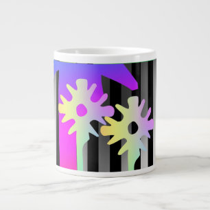 Bloemen en strips grote koffiekop