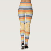 Bloemen en strips Leggings Yoga Pants (Achterkant)