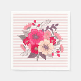 Bloemen en strips servet