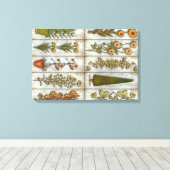 Bloemen en struikgewas canvas afdruk (Insitu (Houten vloer))