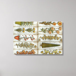 Bloemen en struikgewas canvas afdruk