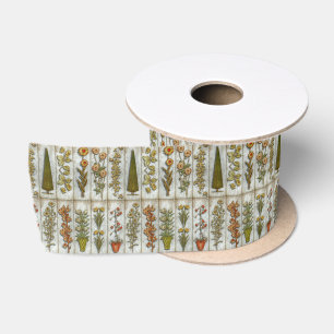 Bloemen en struikgewas satijnen lint