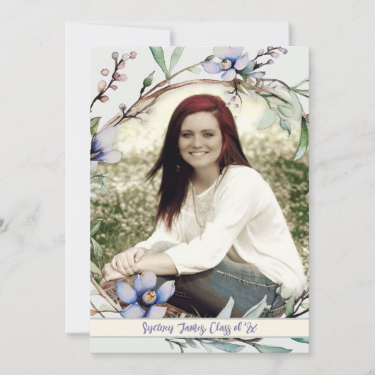 Bloemen en takken Foto Afstuderen Kaart (Voorkant)