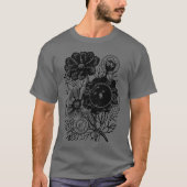 Bloemen en tandwielen t-shirt (Voorkant)
