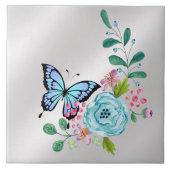 Bloemen en Tegel van vlinderaards Tegeltje (Voorkant)