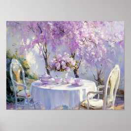 Bloemen en thee poster