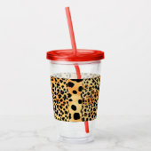 Bloemen en Tijger Print Plastic Cup Acryl Drinkbeker (Links)