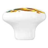 Bloemen en tuinlaarzen keramische knop (Zijkant)