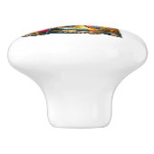 Bloemen en tuinlaarzen keramische knop (Zijkant)