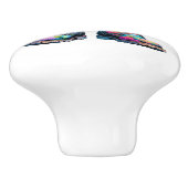 Bloemen en tuinlaarzen keramische knop (Zijkant)