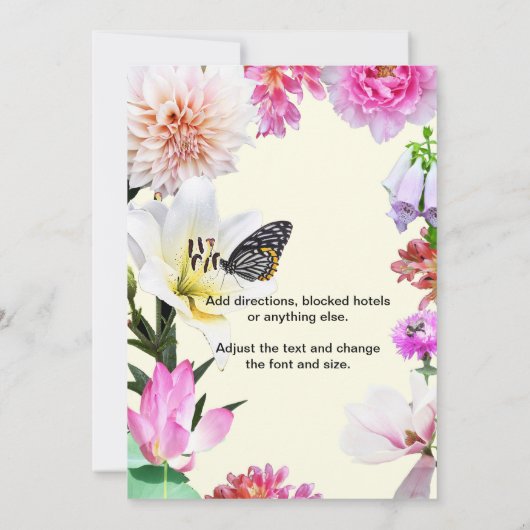 Bloemen en uitnodiging voor weddenschappen (Achterkant)