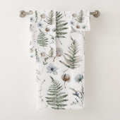 Bloemen en varen bladeren bos bloemen botanisch bad handdoek (Insitu)