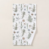 Bloemen en varen bladeren bos bloemen botanisch bad handdoek (Handdoek)