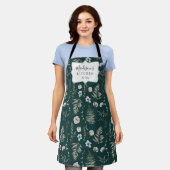 Bloemen en varen bladeren bos bloemen botanisch schort (Gedragen)