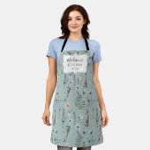 Bloemen en varen bladeren bos bloemen botanisch schort (Gedragen)