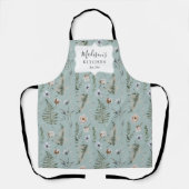 Bloemen en varen bladeren bos bloemen botanisch schort (Voorkant)