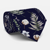 Bloemen en varen bladeren bos bloemen botanisch stropdas (Opgerold)