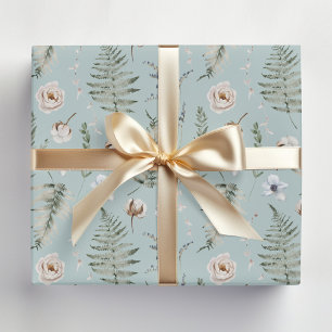 Bloemen en varenbladeren Bos bloemmotief botanisch Cadeaupapier