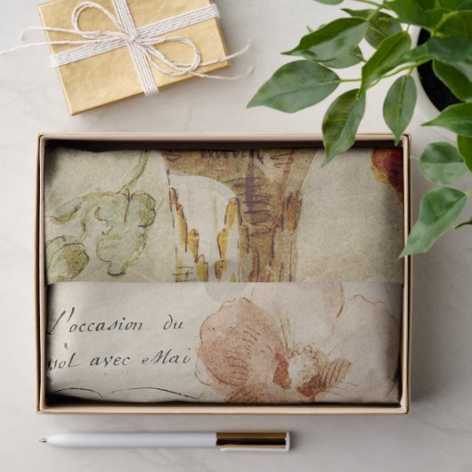  bloemen en Vase-decoupage-papier Tissuepapier (Geschenk)