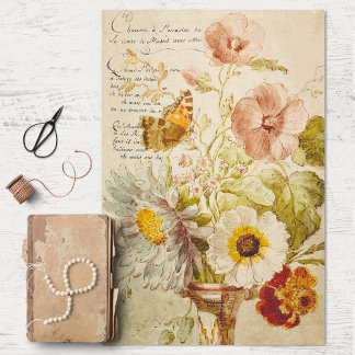  bloemen en Vase-decoupage-papier Tissuepapier