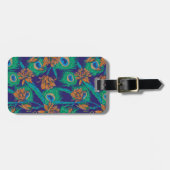 Bloemen en veren bagagelabel (Voorkant horizontaal)