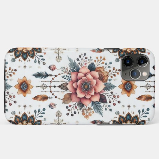 Bloemen en veren Case-Mate iPhone case (Achterkant (horizontaal))