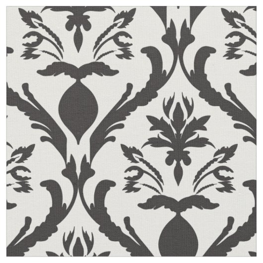 Bloemen en veren Damask stof (Close Up)