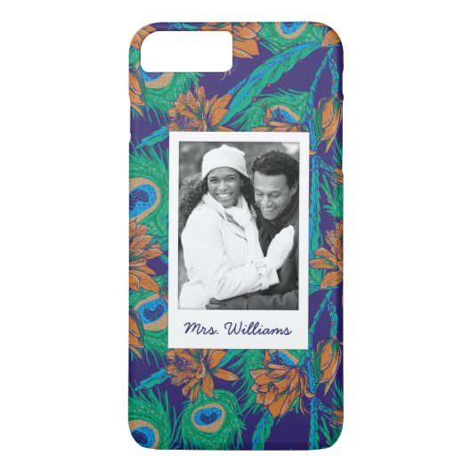 Bloemen en veren | Foto en naam toevoegen Case-Mate iPhone Case (Achterkant)